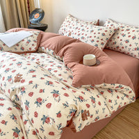 HKM-159507 Thickened Brushed Cartoon-Patterned Bedding Set - 3-Piece for Maternal and Child