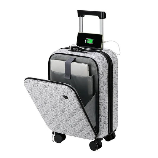HKM-159571 Lightweight Softside Medium-Size Carry-On Luggage Set with Open-Top Design