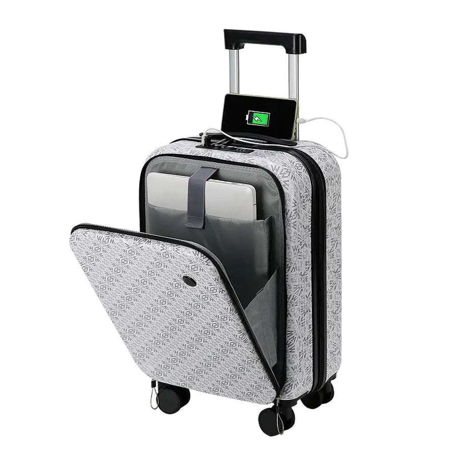 HKM-159571 Lightweight Softside Medium-Size Carry-On Luggage Set with Open-Top Design