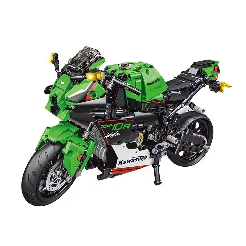 HKM-159827 1/6 Scale Motorcycle Building Block Set - 50 Piece Construction Toy for Ages 2 and Up