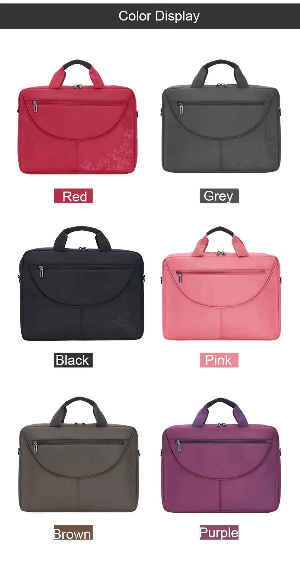 HKM-159891 Durable Waterproof Nylon Laptop Briefcase with Handle for Office Use