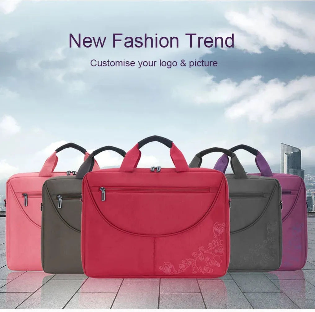 HKM-159891 Durable Waterproof Nylon Laptop Briefcase with Handle for Office Use