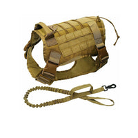 HKM-1599293 Large Tactical Dog Vest for Outdoor Adventures in Khaki, Black, Army Green, and CP Camouflage, Made from Durable Nylon
