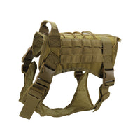 HKM-1599293 Large Tactical Dog Vest for Outdoor Adventures in Khaki, Black, Army Green, and CP Camouflage, Made from Durable Nylon