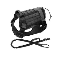 HKM-1599293 Large Tactical Dog Vest for Outdoor Adventures in Khaki, Black, Army Green, and CP Camouflage, Made from Durable Nylon