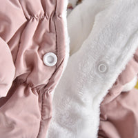 HKM-1599549 Floral Cotton Bubble Skirt Pet Clothes for Dogs and Cats - Winter Warmth in Pink and Blue