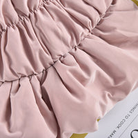 HKM-1599549 Floral Cotton Bubble Skirt Pet Clothes for Dogs and Cats - Winter Warmth in Pink and Blue