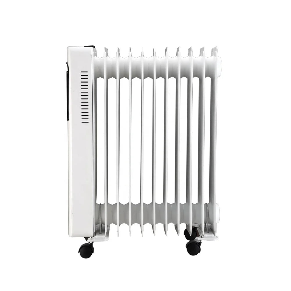 HKM-159955 Electric Oil Filled Radiator Heater with Adjustable Thermostat, Overheat & Tip-Over Protection, Portable 2500W Heating Solution
