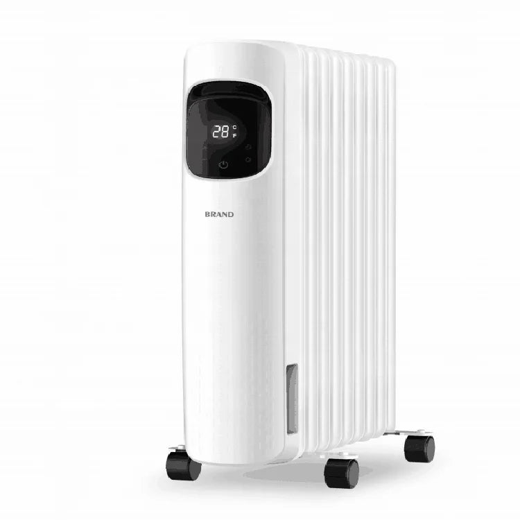 HKM-159955 Electric Oil Filled Radiator Heater with Adjustable Thermostat, Overheat & Tip-Over Protection, Portable 2500W Heating Solution