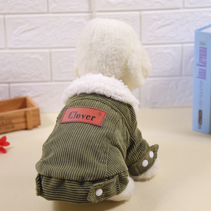 HKM-1599677 Warm Thickened Winter Clothing for Small Bichon Pomeranian Puppies - Unisex Cotton Style in Multiple Colors