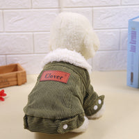 HKM-1599677 Warm Thickened Winter Clothing for Small Bichon Pomeranian Puppies - Unisex Cotton Style in Multiple Colors