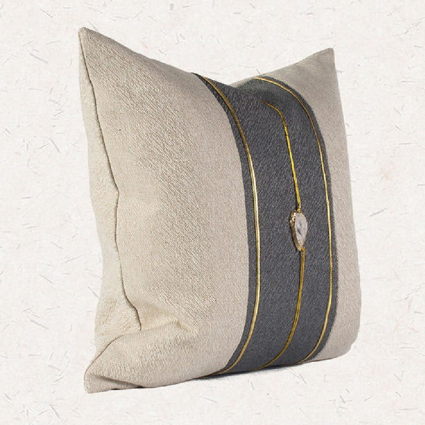 HKM-160147 Solid Color Jacquard Fabric Home Sofa Cushion Pillow Cover 45x45cm & 50x50cm