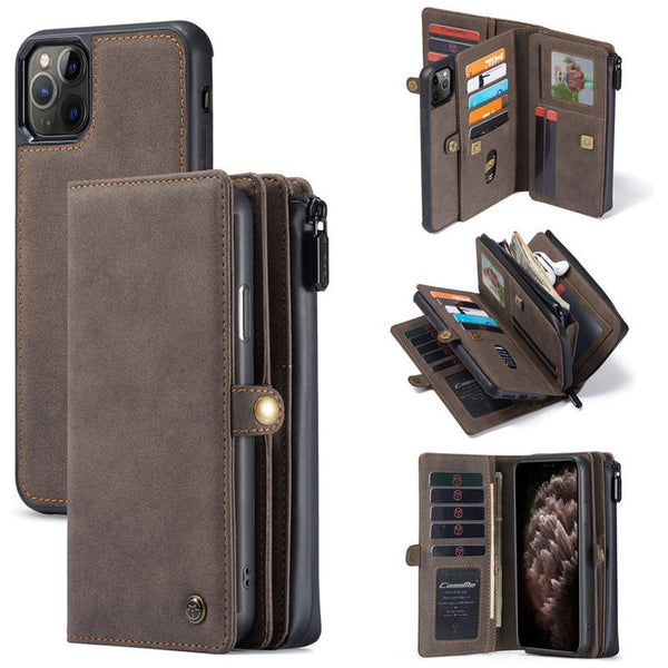 HKM-160211 Leather Wallet-Style Phone Case for Select Samsung and Apple Models, Handmade TPU & Leather, Available in Black, Dark Brown, Blue, Red