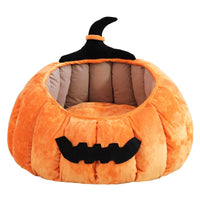 HKM-1602365 Cozy Cartoon Pumpkin Pet Bed for Cats and Small Dogs - Soft Plush Nest for Fall and Winter