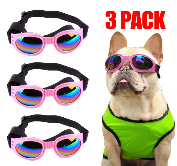 HKM-1602493 Adjustable Pet Sunglasses for Small Medium Dogs and Cats - UV, Wind & Dust Protection with Foldable Frame