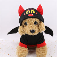 HKM-1605053 Halloween Bat Wings Pet Sweater – Cozy Hooded Design for Pets with Red and Black Wings, Made from Warm Fleece Fabric