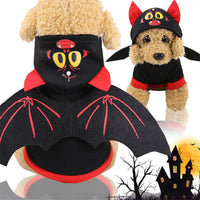 HKM-1605053 Halloween Bat Wings Pet Sweater – Cozy Hooded Design for Pets with Red and Black Wings, Made from Warm Fleece Fabric