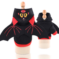 HKM-1605053 Halloween Bat Wings Pet Sweater – Cozy Hooded Design for Pets with Red and Black Wings, Made from Warm Fleece Fabric