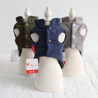 HKM-1605309 Military-Inspired Velvet Pet Vest in Gray and Navy Blue - Sizes XS to XL