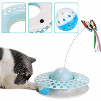 HKM-1605693 Automatic Electric Rotating Butterfly & Glowing Ball Cat Toy Set