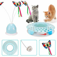 HKM-1605693 Automatic Electric Rotating Butterfly & Glowing Ball Cat Toy Set