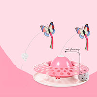 HKM-1605693 Automatic Electric Rotating Butterfly & Glowing Ball Cat Toy Set