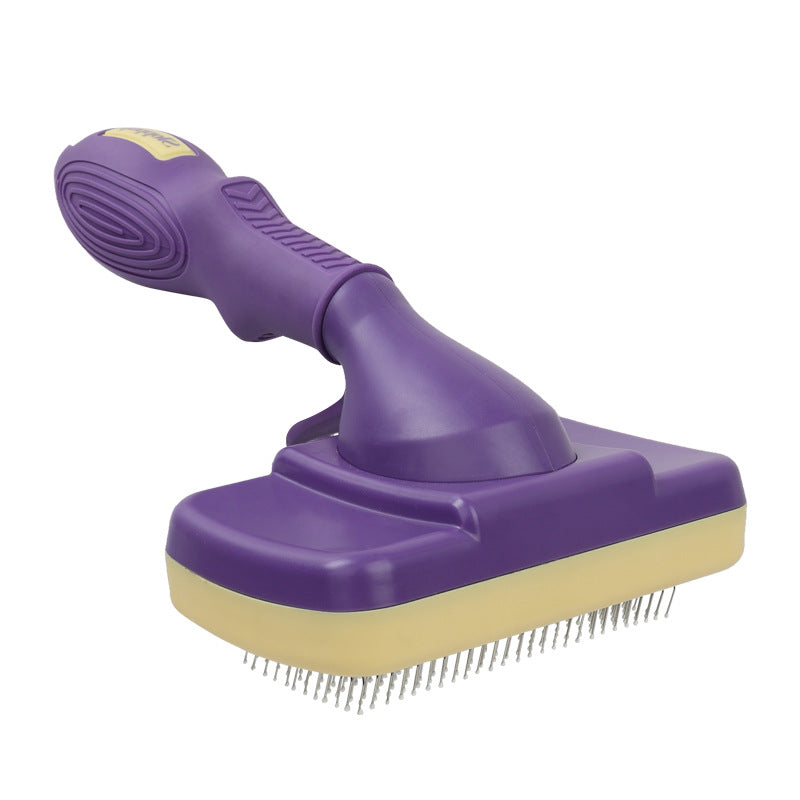 HKM-1606461 Automatic Cat and Dog Hair Comb - Purple PP Pet Grooming Tool