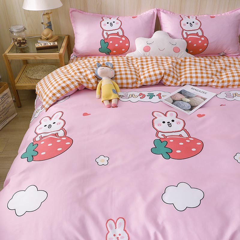 HKM-160659 Aloe Cotton Four-Piece Bedding Set in Various Patterns and Sizes