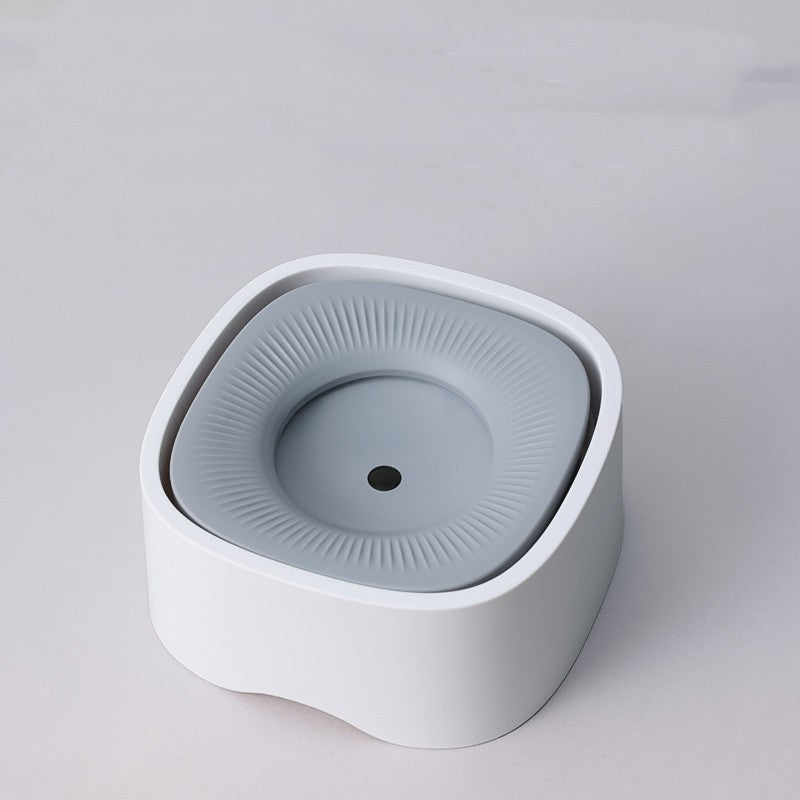 HKM-1606845 Pet Square Floating Bowl - Wet-proof Design for Easy Feeding - Available in Millet White, Yellow, Purple - Made from Durable ABS Resin