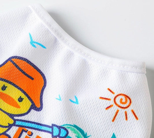HKM-1607229 Summer Cartoon Printed Pet Vest - Lightweight Polyester Clothing for Dogs and Cats (XS-XXL)