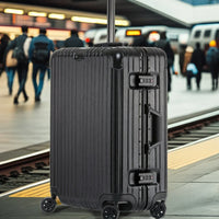HKM-160723 Aluminium Frame Trolley Suitcase with Combination Lock for Business Travel
