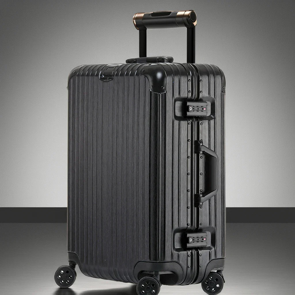 HKM-160723 Aluminium Frame Trolley Suitcase with Combination Lock for Business Travel