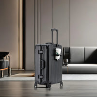 HKM-160723 Aluminium Frame Trolley Suitcase with Combination Lock for Business Travel