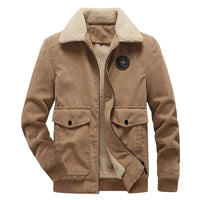 HKM-160723 Mens Winter Iacket Coat Striped Velvet Cotton With Thickened Lamb Cashmere Plus Size Men's Jackets Men's Coats