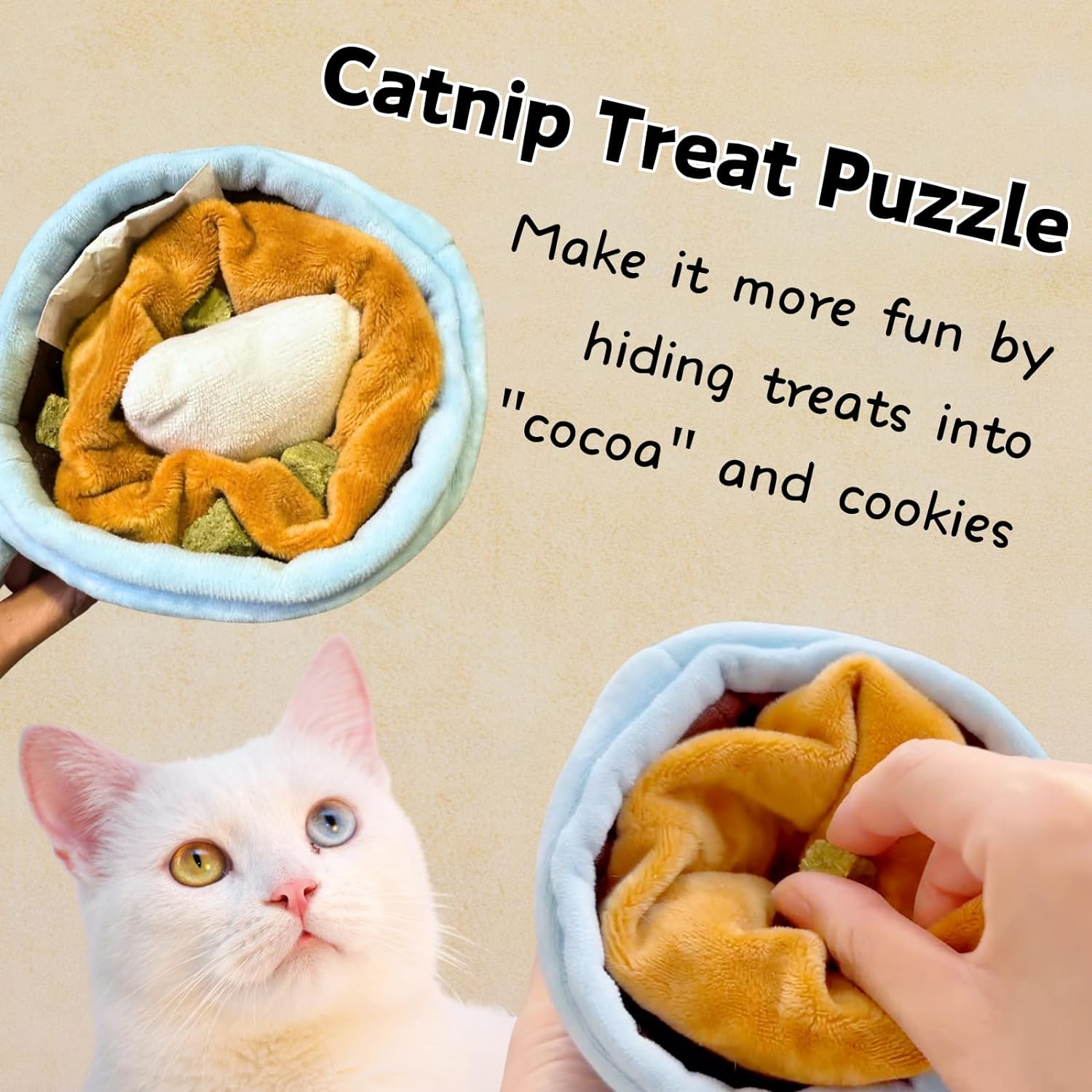HKM-1608125 Interactive Catnip Chew Toy Set with Crinkle Sounds for Indoor Cats – Engaging Puzzle for Mental Stimulation