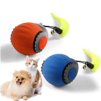HKM-160851 Interactive Rolling Silicone Dog and Cat Toy with Bell and Tail