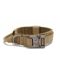 HKM-1608637 Durable Nylon Adjustable Tactical Dog Collar for Medium and Large Breeds - Black, Army Green, Khaki