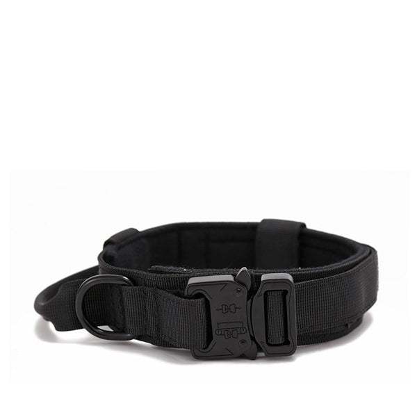 HKM-1608637 Durable Nylon Adjustable Tactical Dog Collar for Medium and Large Breeds - Black, Army Green, Khaki