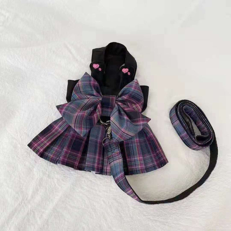 HKM-1609021 Chest and Back Traction Rope for Pets - Polyester Material, Available in Sizes XXS to XL, Purple Color