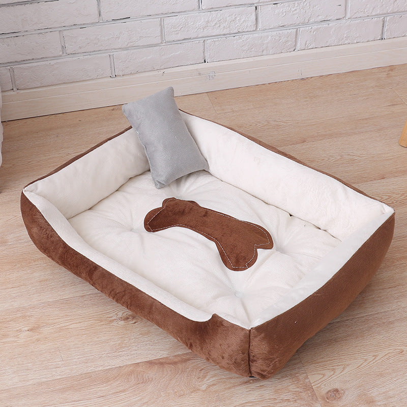 HKM-1610685 Cozy Dog Paw Print Mattress with Corduroy and Suede Fabric