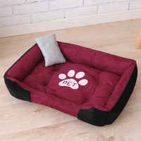 HKM-1610685 Cozy Dog Paw Print Mattress with Corduroy and Suede Fabric