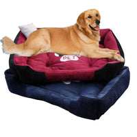 HKM-1610685 Cozy Dog Paw Print Mattress with Corduroy and Suede Fabric