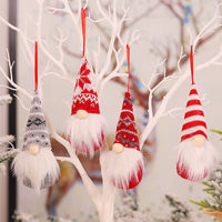 HKM-161107 Christmas Faceless Doll Ornament - Knitted Fabric Forest Man Decoration, 16cm