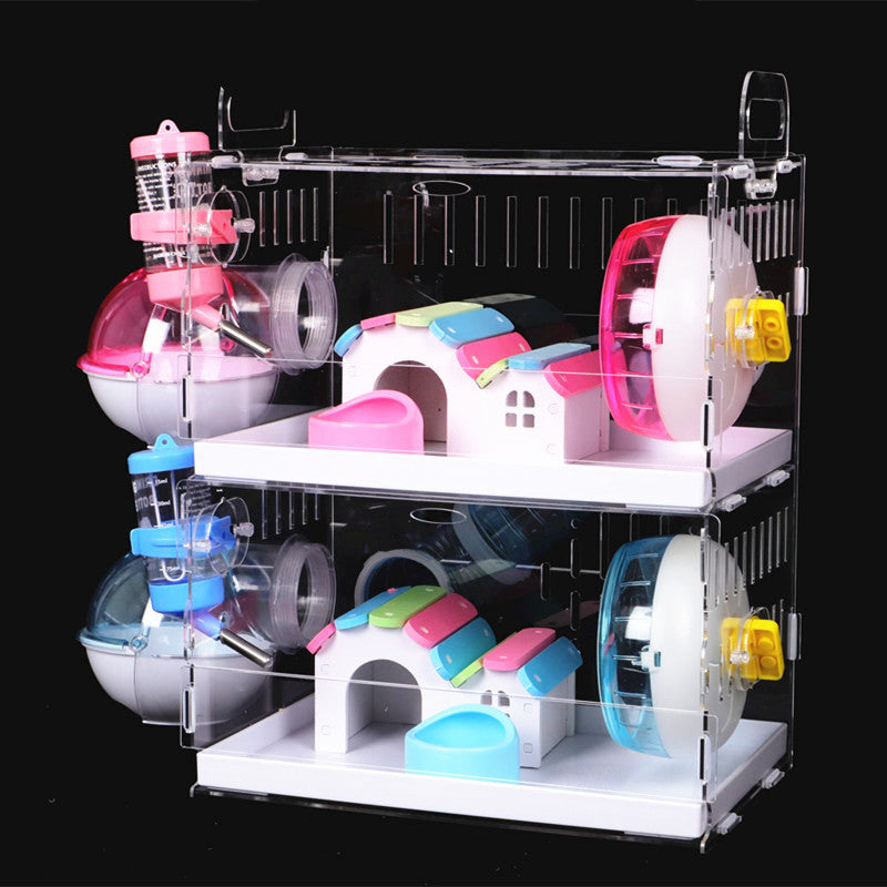 HKM-1611453 Super Large Acrylic Drawer Cage for Rats and Small Animals - Easy Cleaning Design, Transparent Structure
