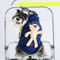 HKM-1616957 Cubs Style Baseball Uniform Dog Jacket for Spring and Autumn in Cotton with Detachable Bear
