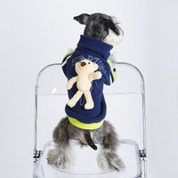 HKM-1616957 Cubs Style Baseball Uniform Dog Jacket for Spring and Autumn in Cotton with Detachable Bear