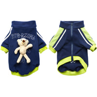 HKM-1616957 Cubs Style Baseball Uniform Dog Jacket for Spring and Autumn in Cotton with Detachable Bear