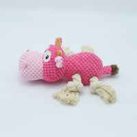 HKM-1617213 Cow Plush Velvet Dog Toy with Creaking Sound - Multiple Colors Available