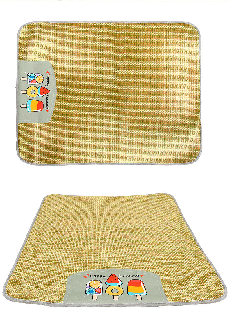 HKM-1618237 Cooling Rattan Pet Sleeping Mat with Soft Sponge Padding for Dogs and Cats – Anti Scratch and Moisture Resistant – Various Sizes Available