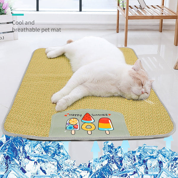 HKM-1618237 Cooling Rattan Pet Sleeping Mat with Soft Sponge Padding for Dogs and Cats – Anti Scratch and Moisture Resistant – Various Sizes Available